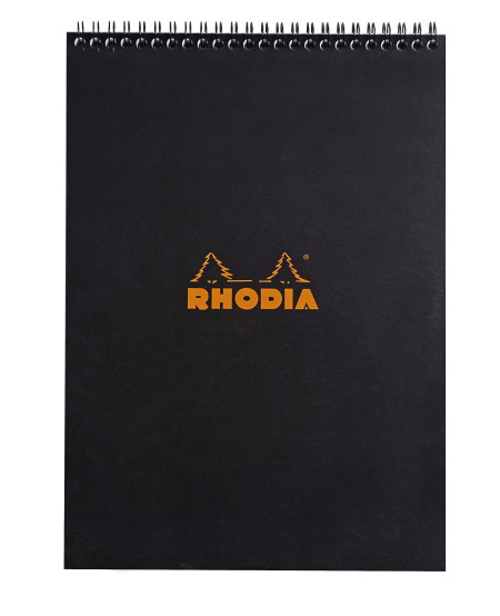 Rhodia Classic Wirebound Notepad - A4 - Black - Squared